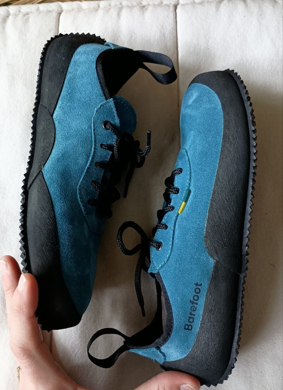 Be Lenka Blue Suede Leather Barefoot Lace-Up Shoes_7 - Picture 7 of 7